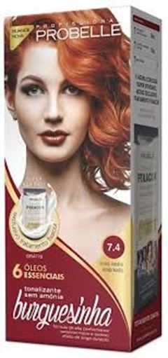 Tintura Kit Probeelle Burgundy Sobre Amarelo 7.4 Louro Médio