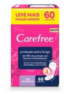 Absorvente Protetor Diário Carefree Longo Perfumado com 60 Unidades