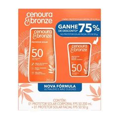 Kit Cenoura & Bronze FPS50 Protetor Corporal 200ml + Facial 50g