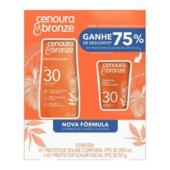 Kit Cenoura & Bronze FPS30 Protetor Corporal 200ml + Facial 50g