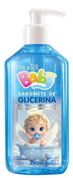 Sabonete Líquido Infantil Baby Muriel Azul com Válvula 250ml