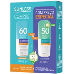 Kit Solar Sunless FPS60 + Kids FPS50 Para Esportes