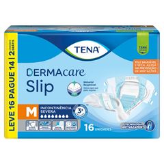 Fralda Descartavel Adulto Tena Dermacare Slip M Pacote Leve 16 Pague 14 Unidades