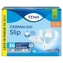 Fralda Descart¿vel Adulto Tena Dermacare Slip EG Pacote Leve 16 Pague 14 Unidades