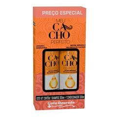 Kit Gota Dourada Shampoo + Condicionador Cachos Argan e Queratina 600ml