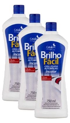 Kit Cera Líquida Brilho Fácil Incolor 750ml Presente Especial