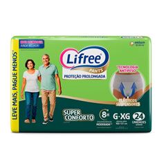 Fralda Calca Geriatrica Lifree  Super Conforto G/XG 24 Unidades