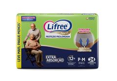Fralda Calça Lifree Extra Absorção Hiper P/M 24 Unidades