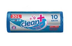 Saco Para Lixo Clean+ 30 Litros Rolo Azul 10 Unidades