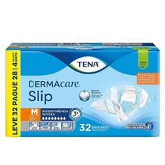 Fralda Tena Slip Dermacare M Leve 32 Pague 28