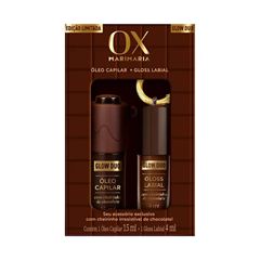 Kit OX Óleo Capilar e Gloss Labial Chocolate 2 Unidades