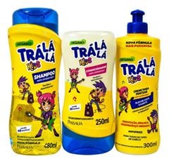 Kit Tralalá  Shampoo 480ml + Creme Para Pentear 300ml + Condicionador 250ml