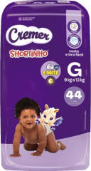 Fralda Descartável Cremer Shortinho Hiper Tamanho G 44UN