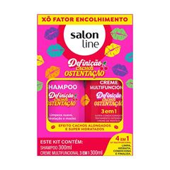 Salon Line Kit Definicao Cachos Ostentacao Shampoo 300ml + Creme Multifuncional 300ml