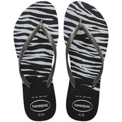 Sandália Havaianas Slim Animals Preto/Prata 35/36