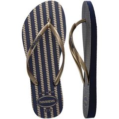 Sandália Havaianas Slim Nautical Marinho/Rose Gold Mt 35/36