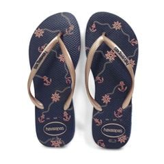 Sandália Havaianas Slim Nautical Marinho/Rose Gold Mt 37/38