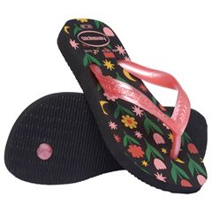 Sandália Havaianas Kids Flores Preto 23/24