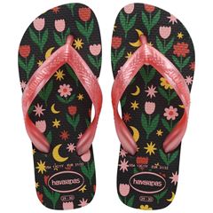 Sandália Havaianas Kids Flores Preto 23/24