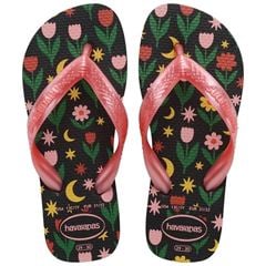 Sandália Havaianas Kids Flores Preto 35/36