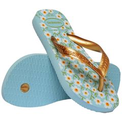 Sandália Havaianas Kids Flores Azul Maceió 25/26