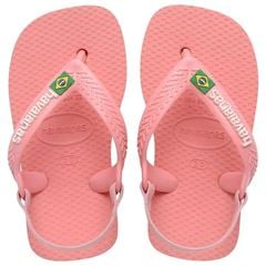 Sandália Havaianas Baby Brasil Logo Manga Rosa 19