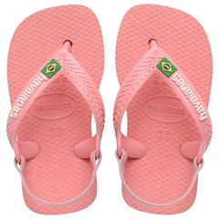 Sandália Havaianas Baby Brasil Logo Manga Rosa 22
