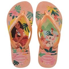 Sandália Havaianas Kids Slim Princesas Laranja Cerig 23/24