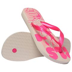 Sandália Havaianas Top Disney Bege/Rosa 33/34